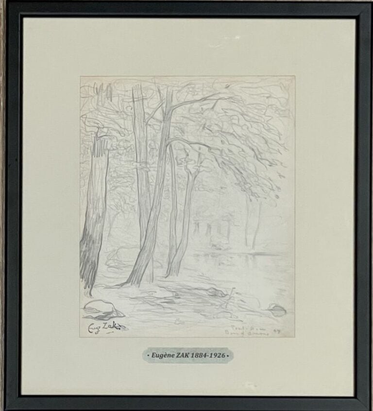 Eugène ZAK (1884-1926) - Bois d'amour , Pont-Aven, 1904 - Crayon sur papier, ca…