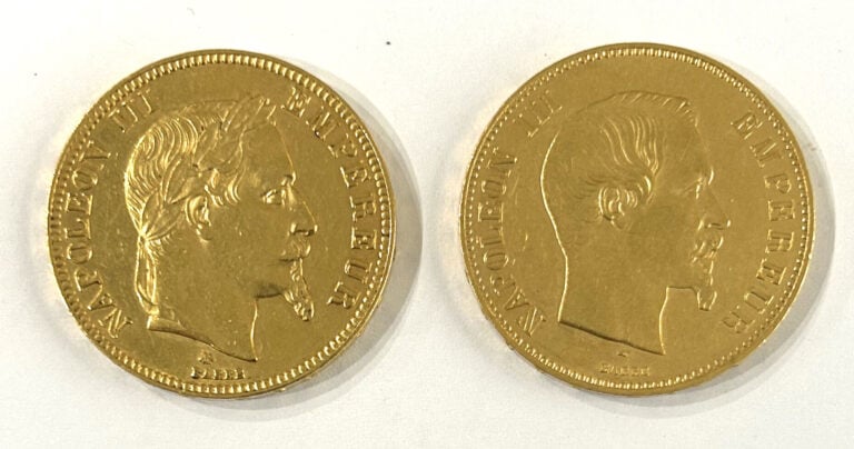 France - Napoléon III (1852-1870) - Lot de deux 100 Francs 1855 A et 1868 A - A…