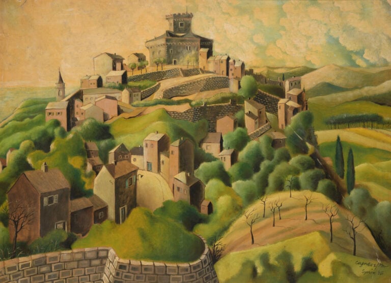 Georges SPIRO (1909-1994) - Vue de Cagnes-sur-Mer - Huile sur isorel - Signé, s…
