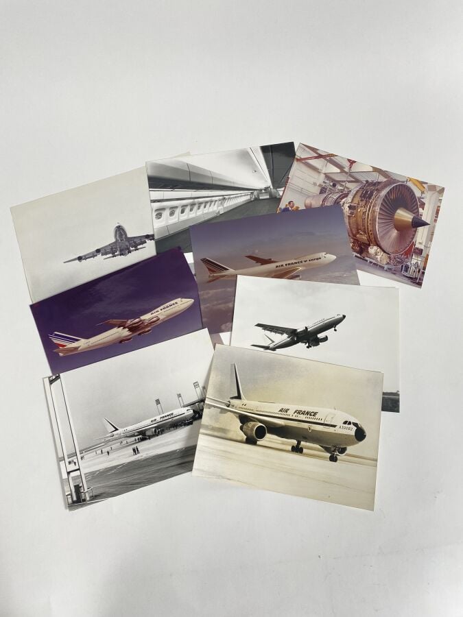 Lot de photos tirages argentiques Air France dont : - - Environ 6 tirages argen…