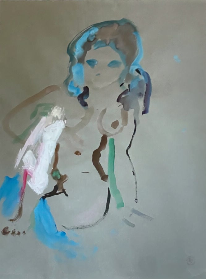 Ludwig (Ludwik) KLIMEK (1912-1992) (01151) - Nu assis - Aquarelle sur papier, c…