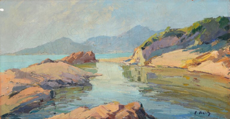 Pierre BACH (1906- 1971) - Paysage de Corse, 1947 - Huile sur toile - Signée en…