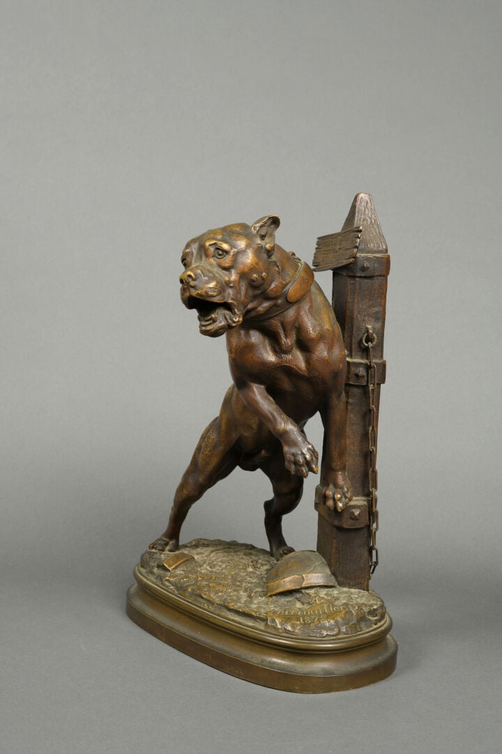 Prosper LECOURTIER (1855-1924) - "Prenez garde au chien" - Epreuve en bronze à…