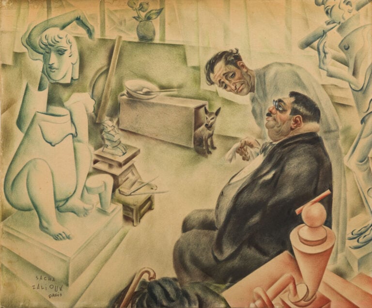 SASHA ZALIOUK (1887-1971) - Atelier d'artiste - Lithographie en couleurs sur pa…