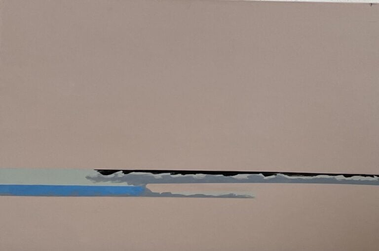 Série bande géométrique, bleue, grise, noire sur fond beige - Acrylique sur toi…