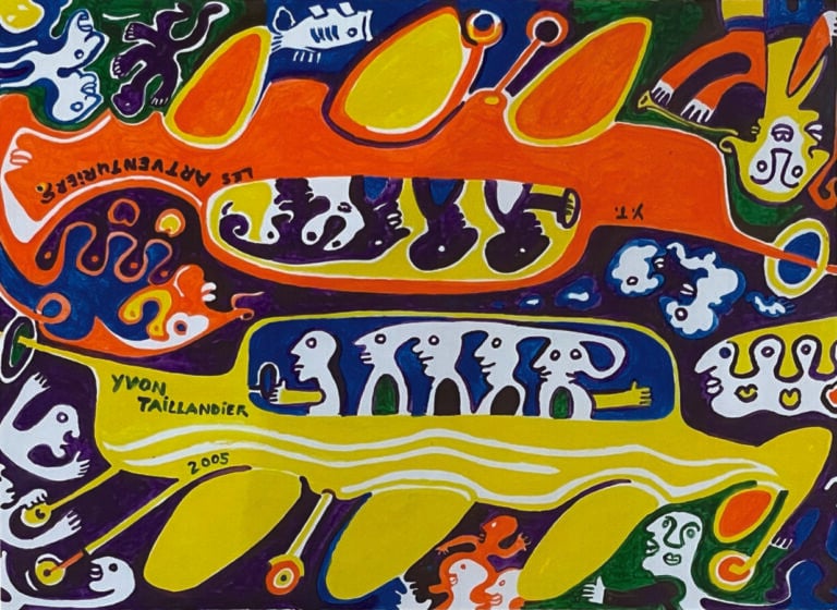 Yvon TAIILANDIER (1926-2018) - Les artventuriers, 2005 - Gouache sur papier, mo…