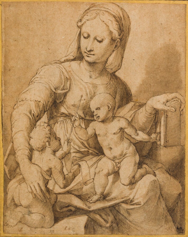 Attribué à Bartolomeo NERONI dit il RICCIO (Sienne v.1505 - 1571) - Vierge à l'…