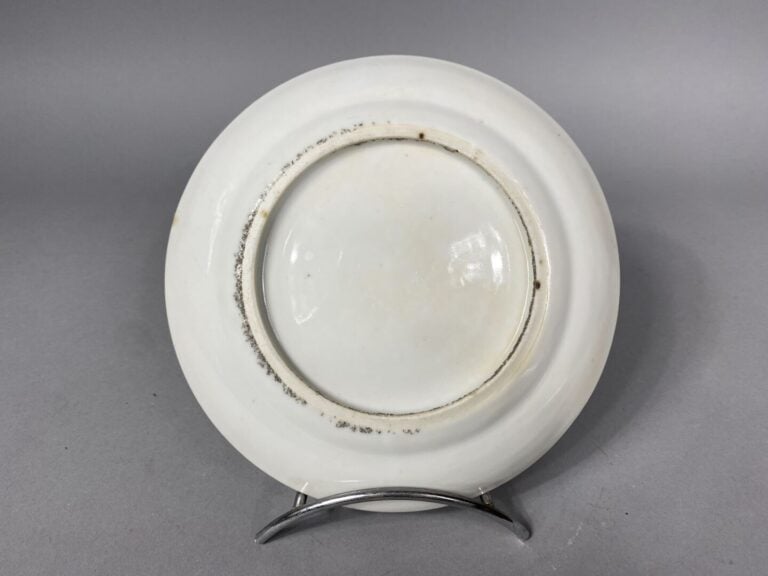 Chine, Canton - Assiette en porcelaine émaillée polychrome à décor de branchage…