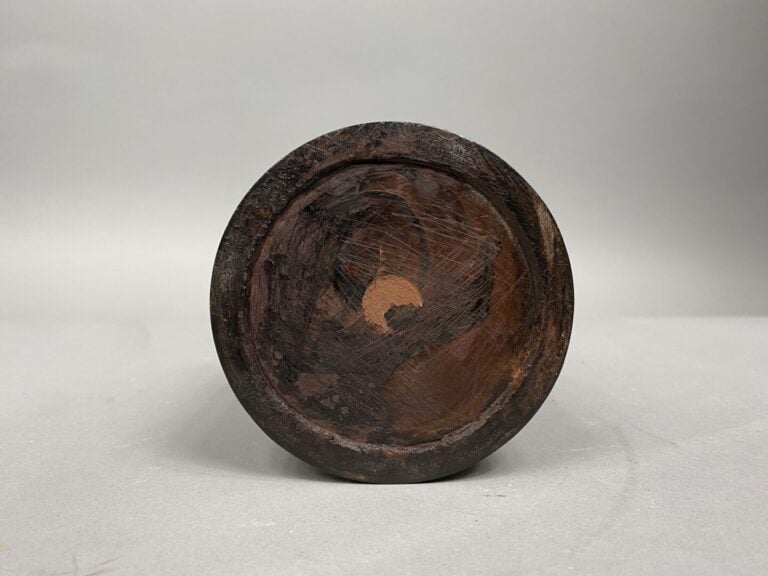 Chine - Pot à pinceau en bois nuancé - H : 8.5 cm - (traces, fentes, petits écl…