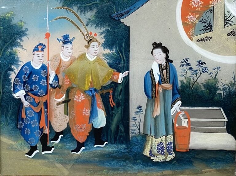 Chine - Procession d'un dignitaire accompagné de ses deux serviteurs allant ver…