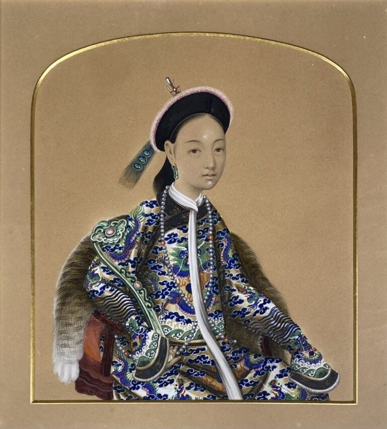 Ecole chinoise, dans la goût de TINGQUA - Portrait de l'Empereur et sa femme -…