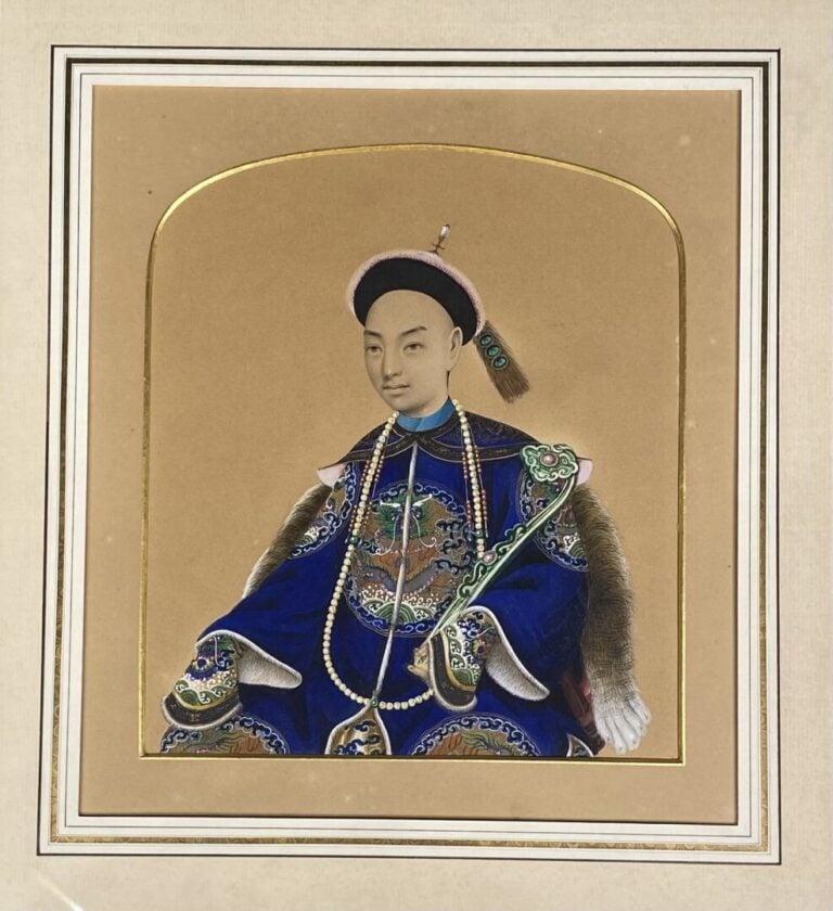 Ecole chinoise, dans la goût de TINGQUA - Portrait de l'Empereur et sa femme -…