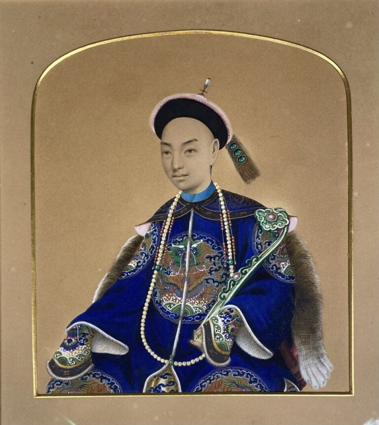 Ecole chinoise, dans la goût de TINGQUA - Portrait de l'Empereur et sa femme -…