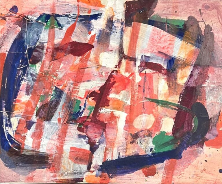 Irwin CROSTHWAIT (1914-1981) - Composition abstraite rose - Huile sur toile, si…