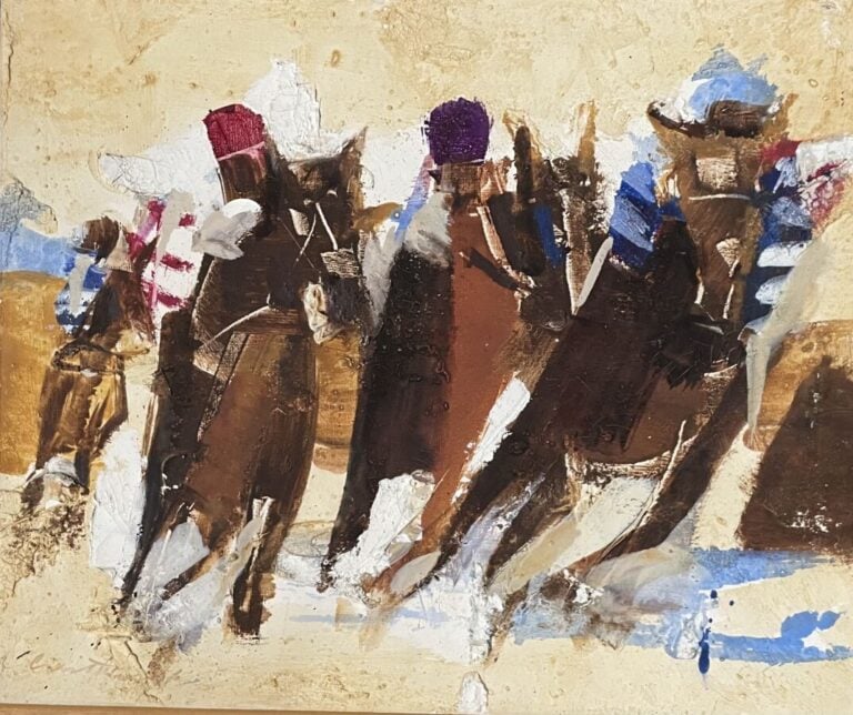Irwin CROSTHWAIT (1914-1981) - Courses de chevaux - Deux huile sur toile, signé…