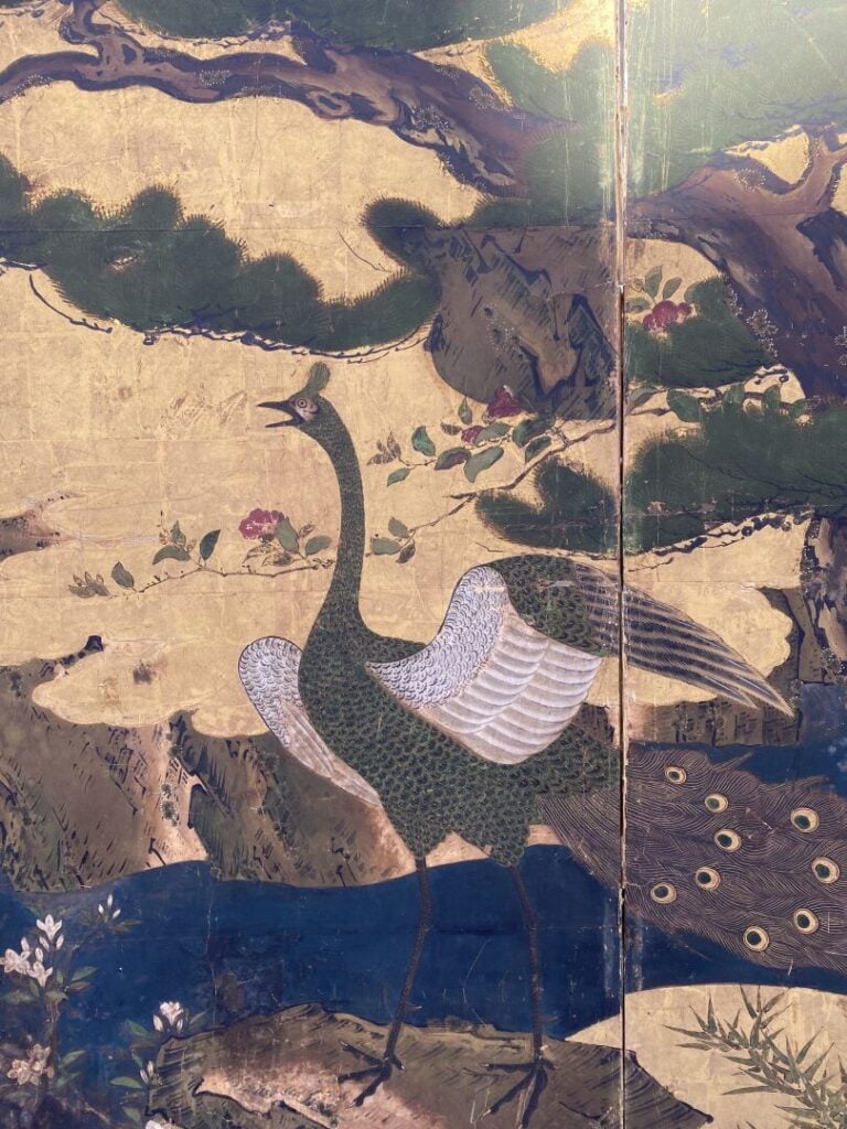 JAPON - Epoque EDO (1603 - 1868), XVIIIe siècle - Paravent à deux feuilles, enc…