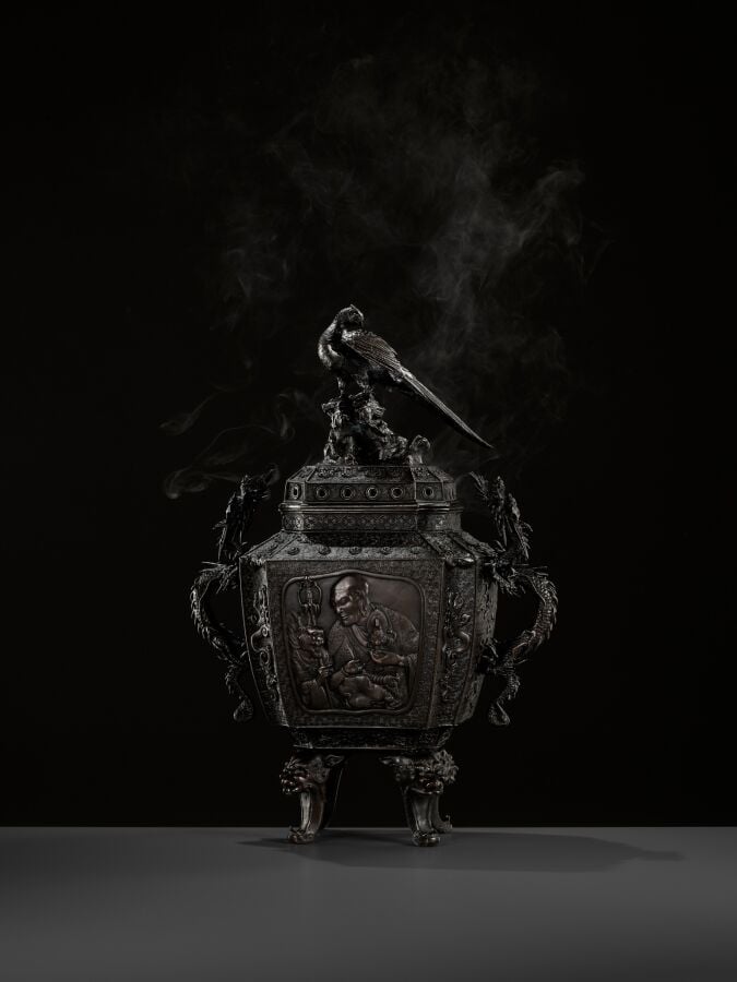 JAPON XVIIIème - XIXème siècle - Grand Koro (brûleur d'encens) en bronze de la…