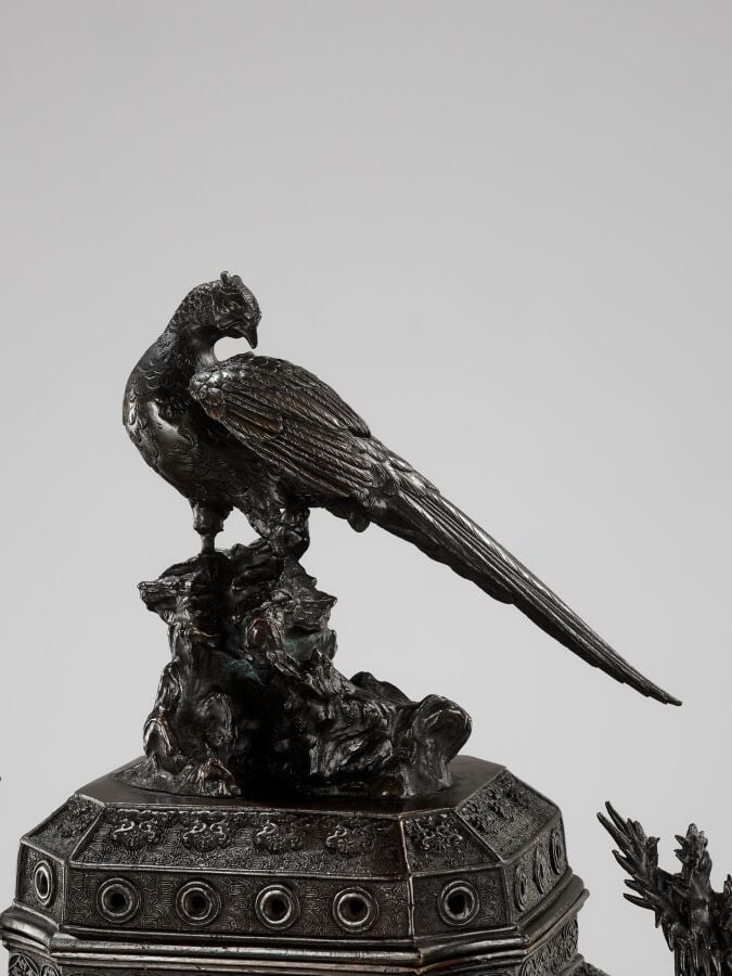 JAPON XVIIIème - XIXème siècle - Grand Koro (brûleur d'encens) en bronze de la…