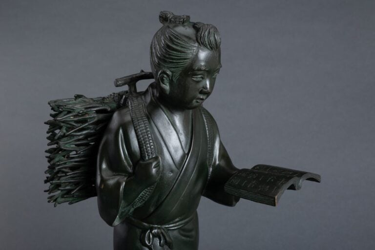 JAPON - XXème siècle - SHUZAN : Bronze de Ninomiya période Meiji (1868-1912), s…