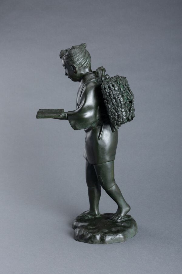 JAPON - XXème siècle - SHUZAN : Bronze de Ninomiya période Meiji (1868-1912), s…