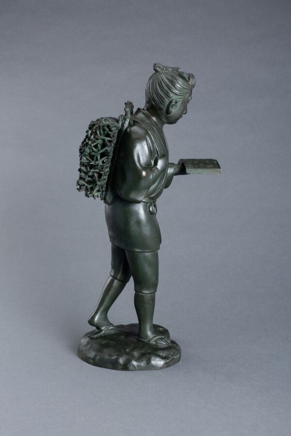 JAPON - XXème siècle - SHUZAN : Bronze de Ninomiya période Meiji (1868-1912), s…