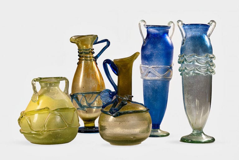 Lot de 5 vases en verre soufflé - Hauteur : 37 à 20 cm