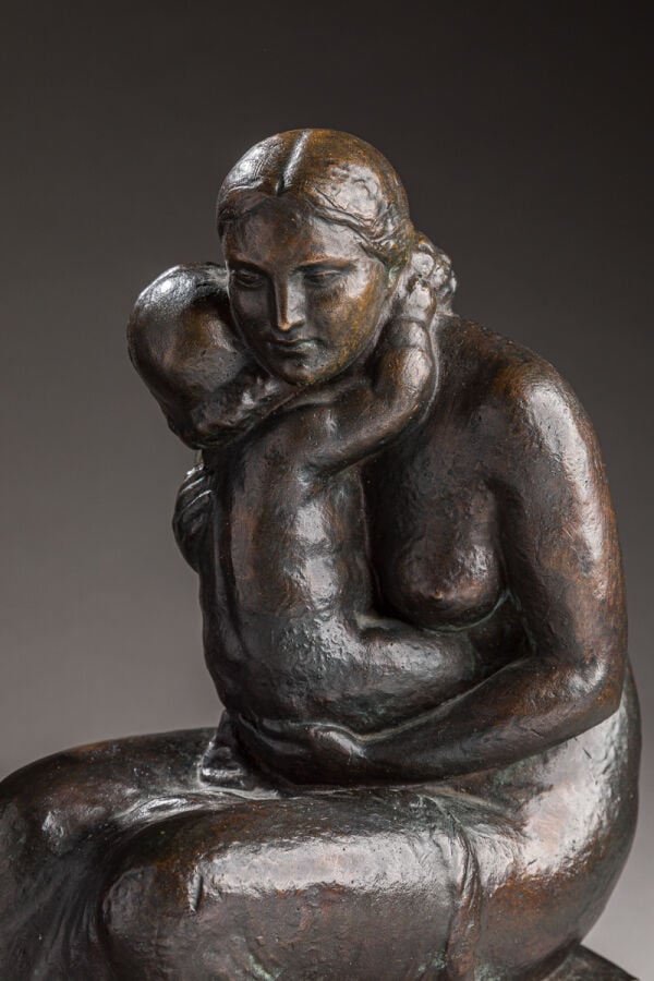 Lucien GIBERT (1904-1988) - Maternité - Bronze à patine brun nuancé - Signé et…