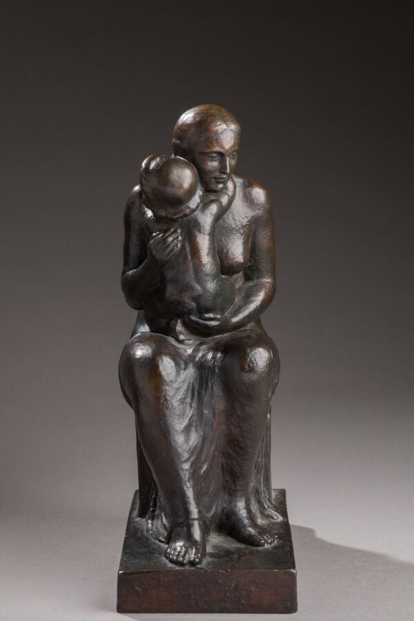 Lucien GIBERT (1904-1988) - Maternité - Bronze à patine brun nuancé - Signé et…