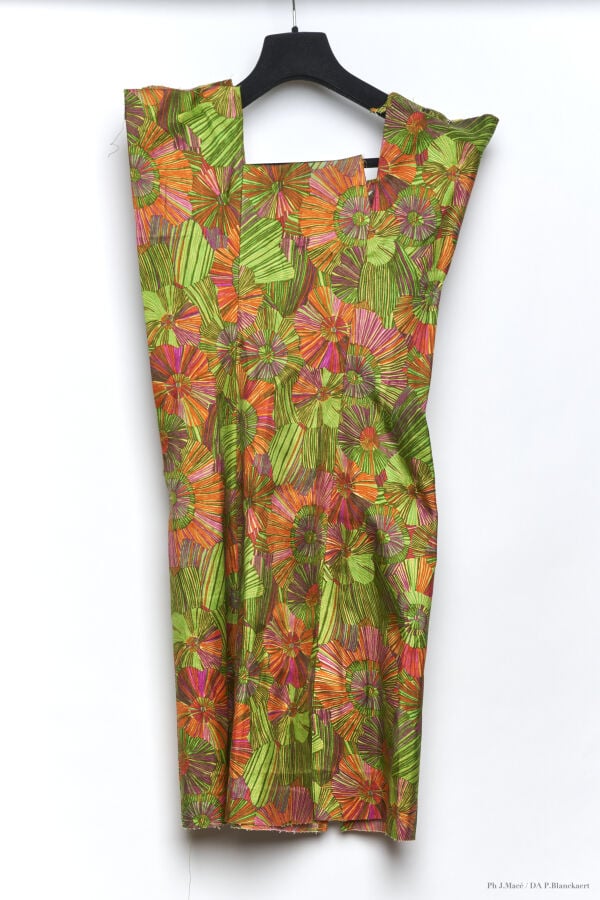 MARC VAUGHAN - 1960'S - VESTE & SA ROBE NON TERMINÉE - SOIE MÉLANGÉE - VERT, VI…