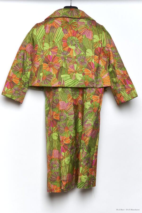 MARC VAUGHAN - 1960'S - VESTE & SA ROBE NON TERMINÉE - SOIE MÉLANGÉE - VERT, VI…
