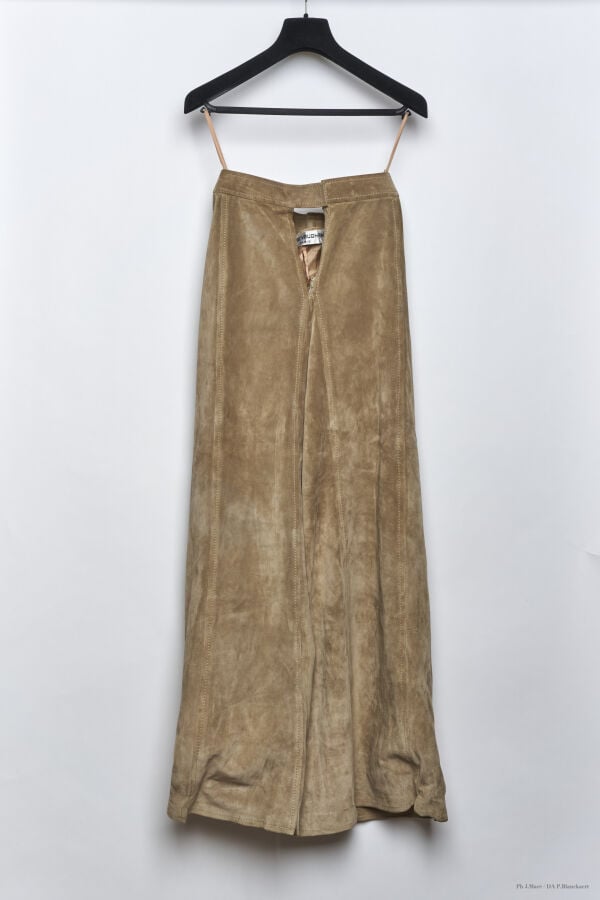 MARC VAUGHAN - 1970'S - ENSEMBLE : VESTE, PANTALON PATTES D'ÉLÉPHANT - PEAU - M…