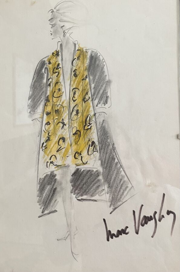 MARC VAUGHAN, ARCHIVES - ENSEMBLE DE SEPT CROQUIS ORIGINAUX - TECHNIQUES DIVERS…