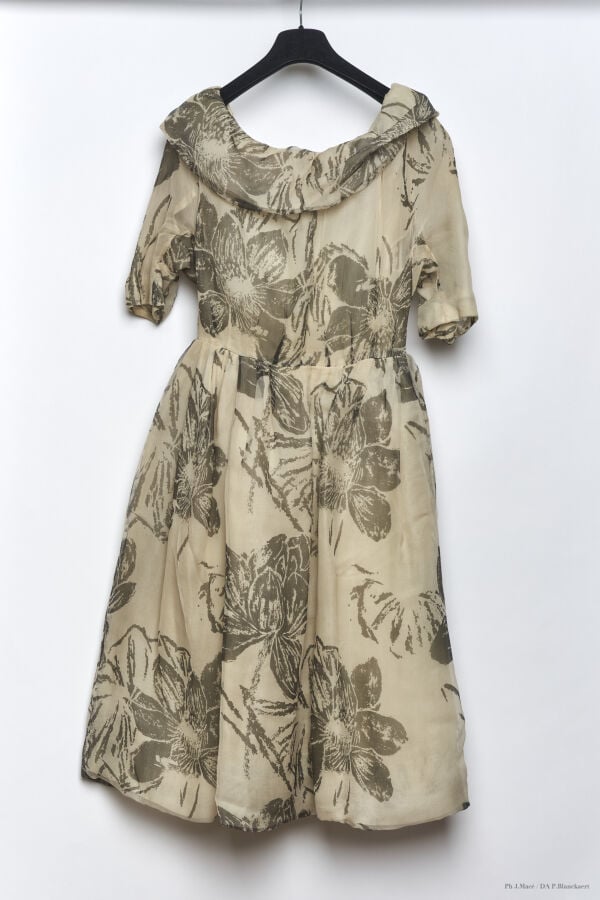 MARC VAUGHAN - SOUS LICENCE SOFRAP - LATE 1950'S - ROBE COCKTAIL - ORGANZA, REP…