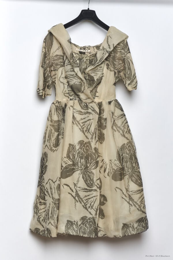 MARC VAUGHAN - SOUS LICENCE SOFRAP - LATE 1950'S - ROBE COCKTAIL - ORGANZA, REP…