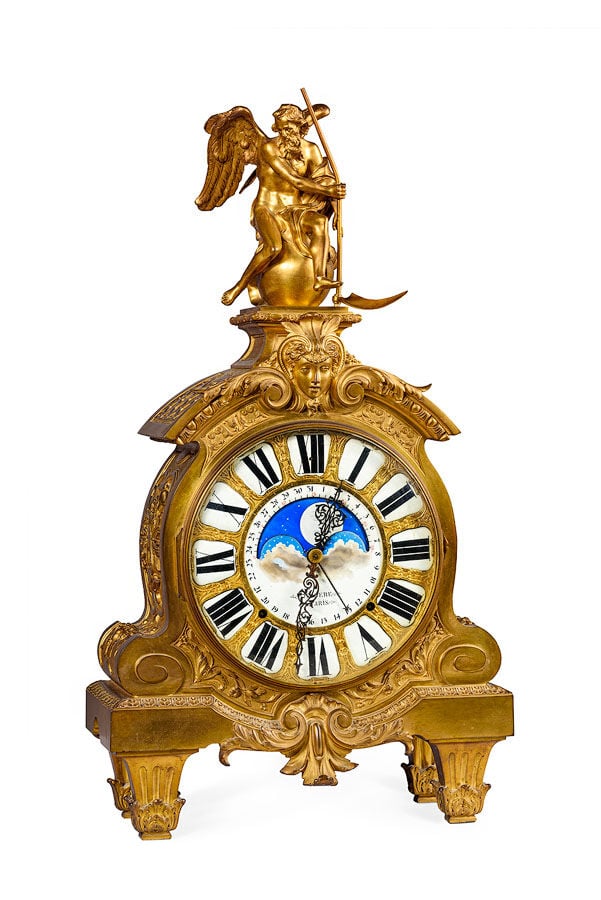 Pendule, le cadran signé de Deniere à Paris, en bronze ciselé et doré à décor à…