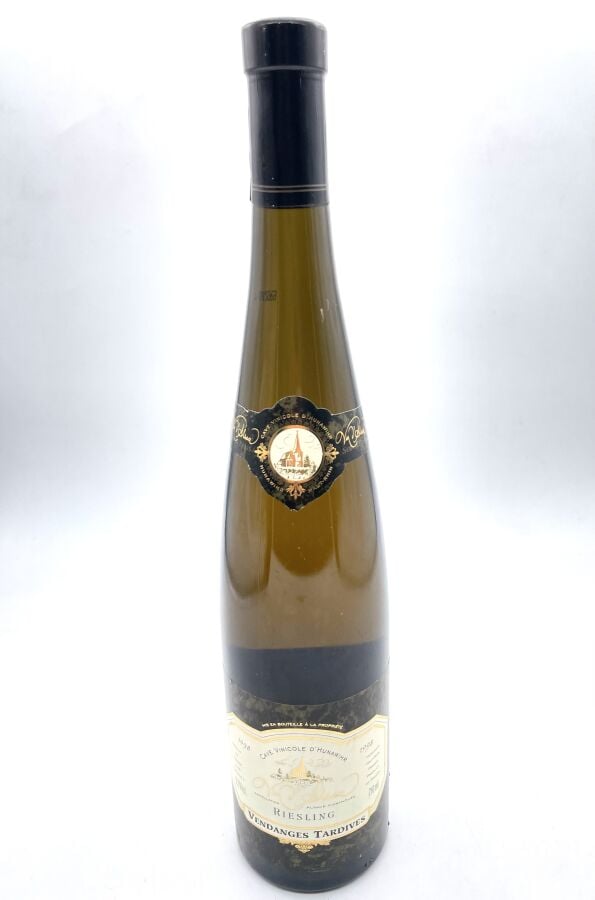 Une bouteille d'ALSACE - RIESLING - Cave vinicole d'HUNAWHIR . 1998