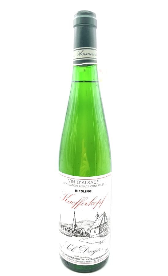 Une bouteille d'ALSACE - RIESLING KAEFFERKOPF - Joseph DREYER. 1995. Étiquette…
