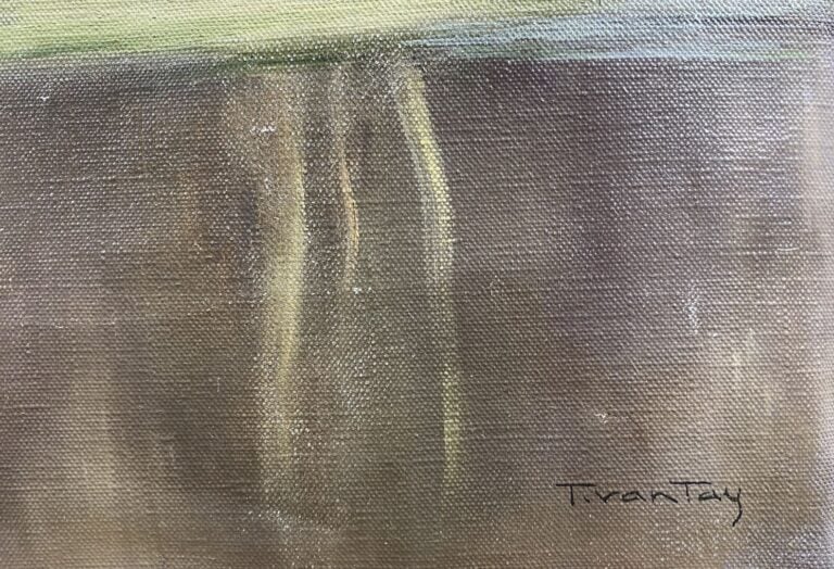 Van Tay TRAN (XX-XXI) - Paysage à Dalat (Vietnam) - Huile sur toile - Signée en…