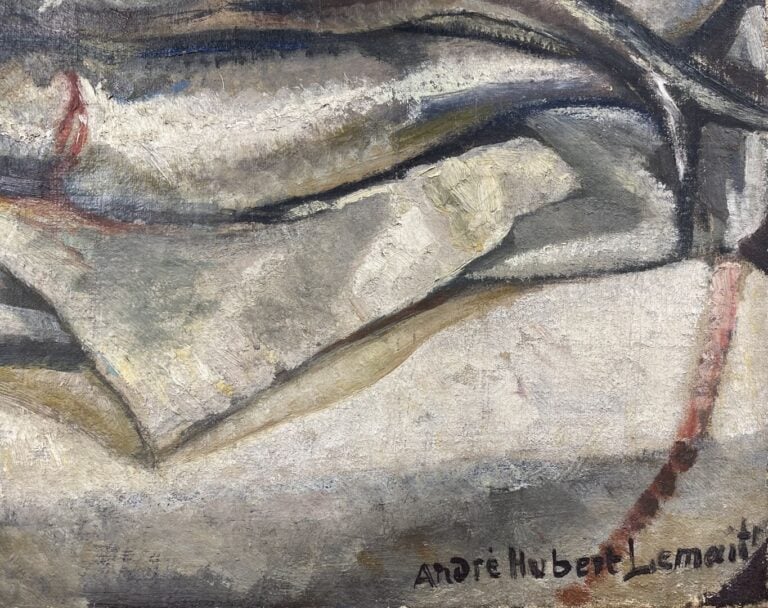 André Hubert LEMAITRE (né en 1885) - Nature morte aux poissons - Huile sur toil…