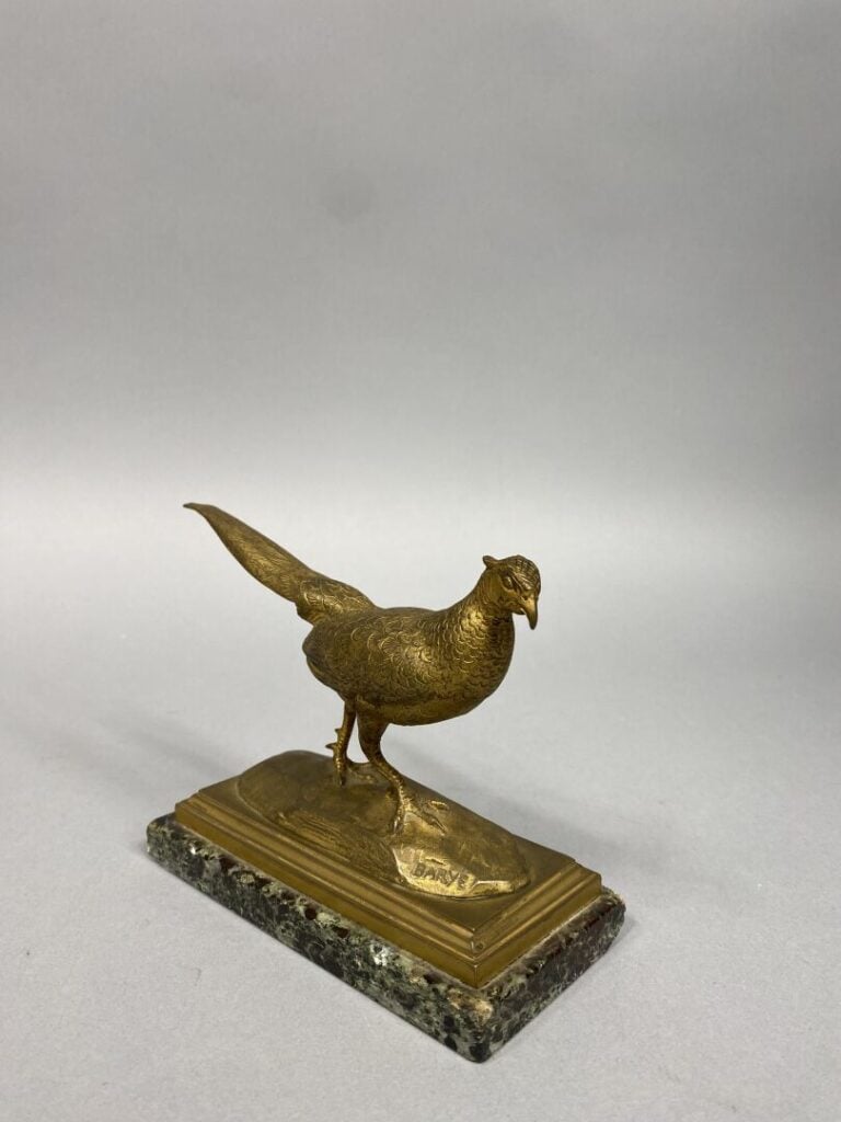 Antoine Louis BARYE (1795-1875), d'après - Faisan vénéré - Epreuve en bronze à…