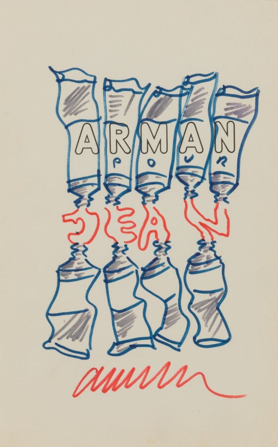 ARMAN (1928-2005) ARMAND FERNANDEZ DIT - Arman pour Jean, 1994 - Feutres de cou…