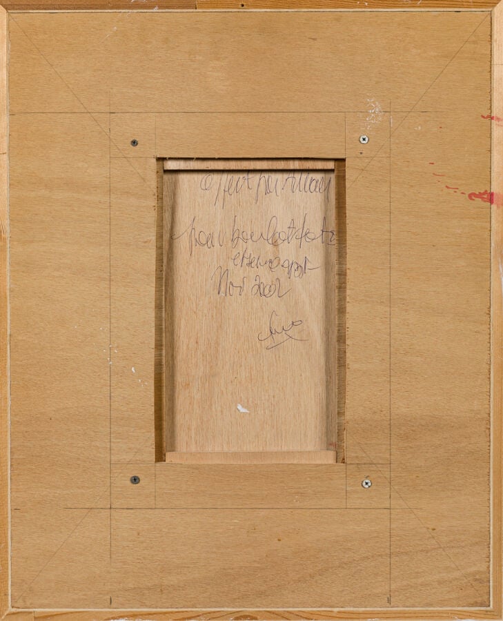 ARMAN (1928-2005) ARMAND FERNANDEZ DIT - Colère de violon sur fond rouge, 2002…