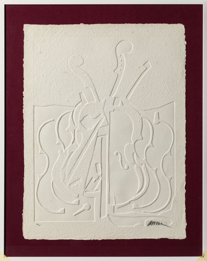 ARMAN (1928-2005) ARMAND FERNANDEZ DIT - Contours, 1987 - Estampe (gaufrage et…