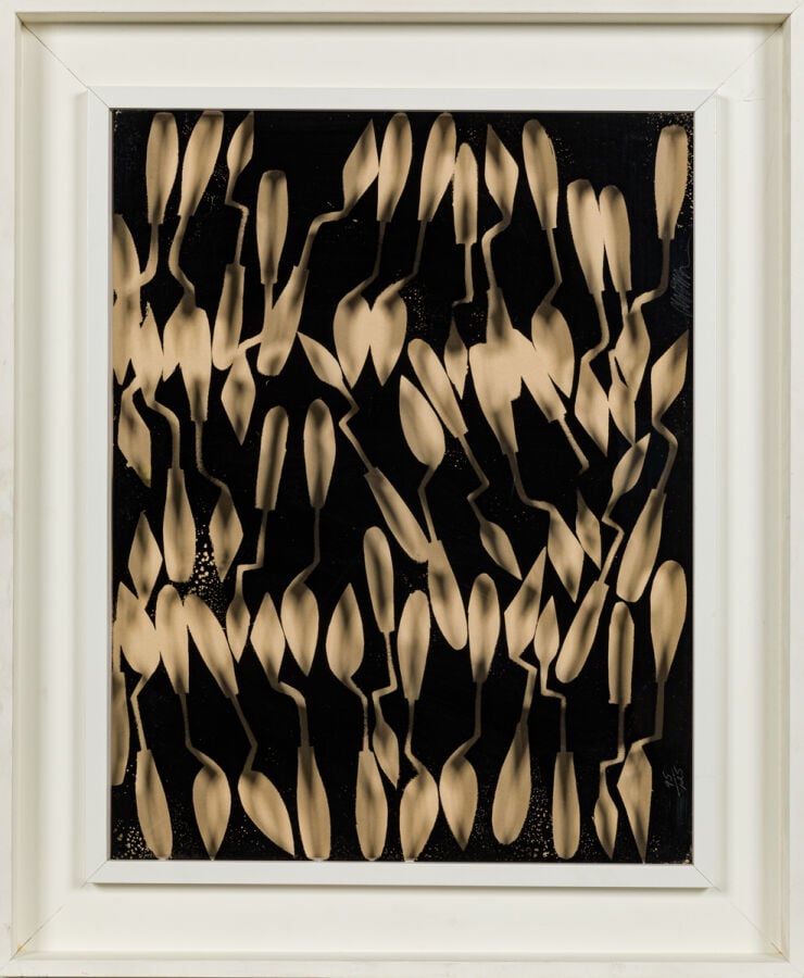 ARMAN (1928-2005) ARMAND FERNANDEZ DIT - Paintbox, empreinte de truelles, 1970…