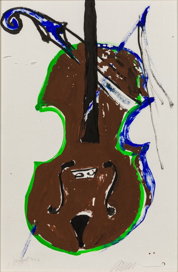 ARMAN (1928-2005) ARMAND FERNANDEZ DIT - Projet no 2 (violon), 2002 - Gouache s…
