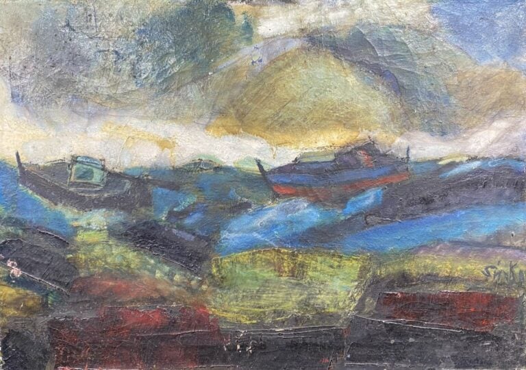 Armand SINKO (1934-2012) - Bateaux en mer - Huile sur toile - Signée en bas à d…