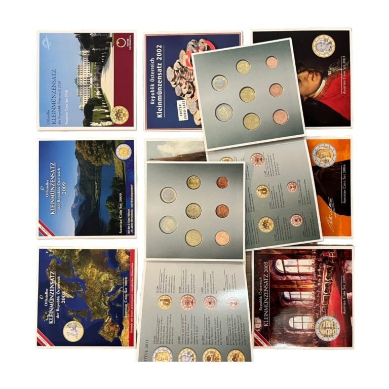 Autriche - Euros - Lot de onze coffrets UNC comprenant un coffret par année de…