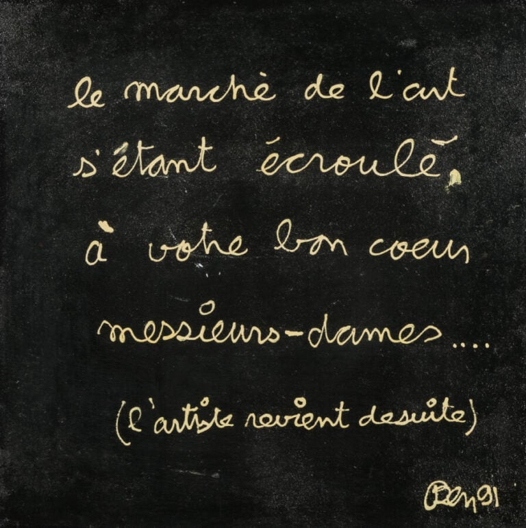 BEN (1935-2024) BENJAMIN VAUTIER DIT - Le marché de l'art s'étant écroulé, à vo…