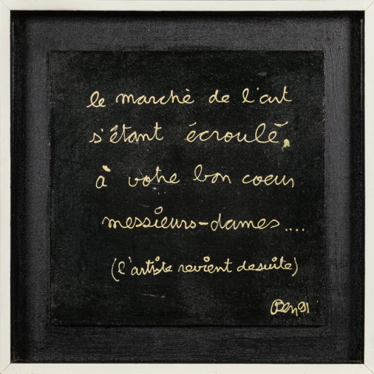 BEN (1935-2024) BENJAMIN VAUTIER DIT - Le marché de l'art s'étant écroulé, à vo…
