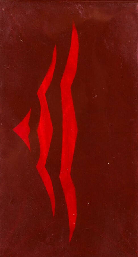 BERNAR VENET (1941-) - Composition, 1966 - Technique mixte sur papier recouvert…
